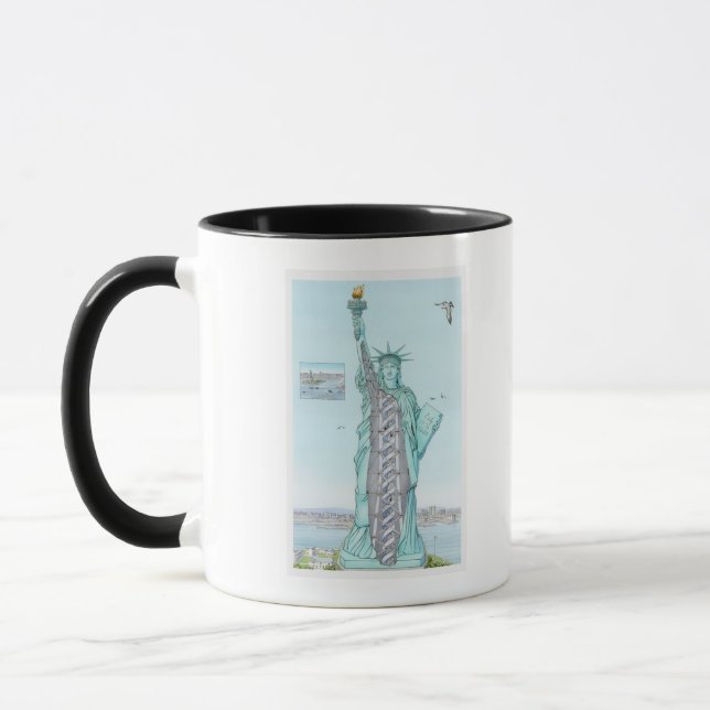 Mug Illustration en coupe de statue de la liberté (Gauche)