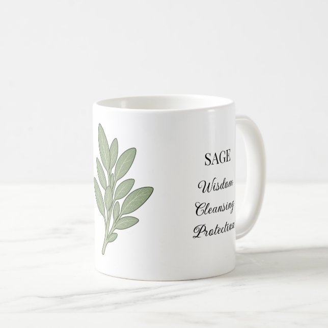Mug Illustration et utilisations de la sauge (Devant droit)