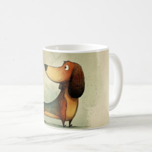 Mug Illustration fantaisiste de teckel mignon