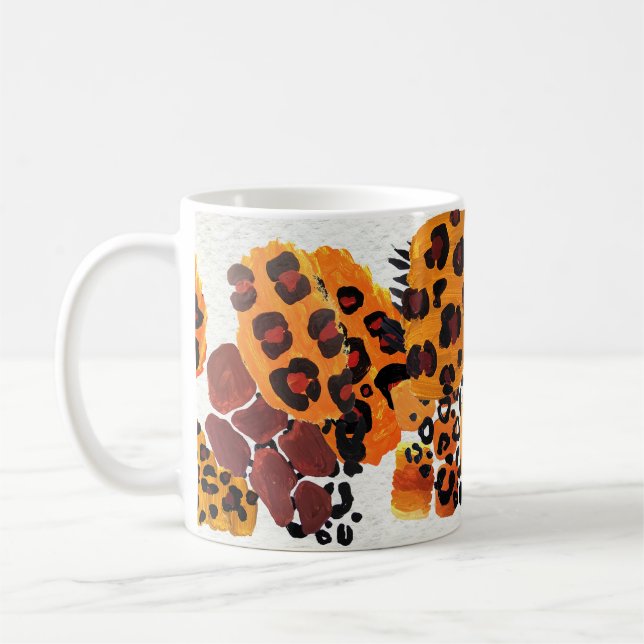 Mug Illustration Feuille vintage Aquarelle. (Gauche)