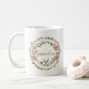 Mug Illustration Florale Élégante pour Mamies Amoureus