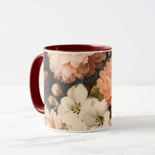 Mug Illustration florale vintage avec fleurs mélangées