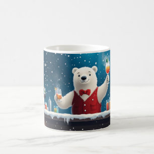 Mug Illustration Fun Festive Ours Polaire Bartender