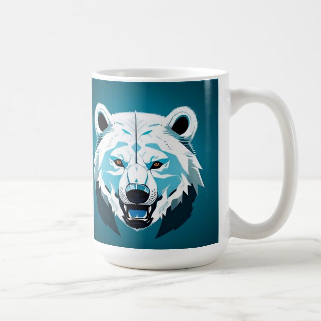 Mug Illustration géométrique d'ours polaire féroce (Droite)