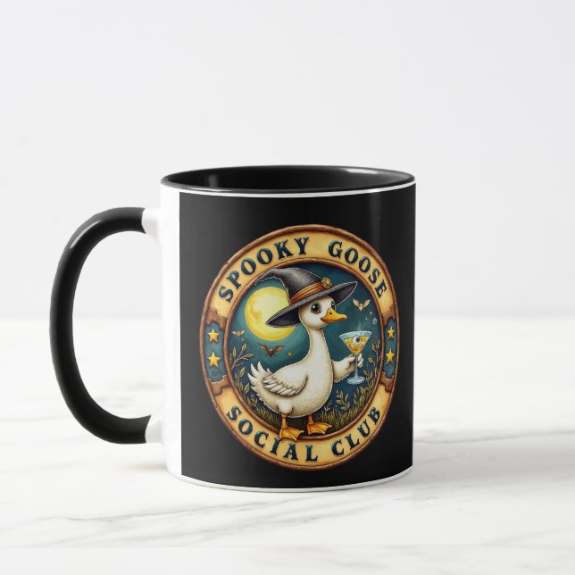 Mug Illustration graphique d'Halloween Spooky Goose (Gauche)