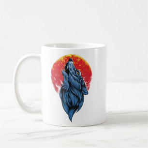 Mug Illustration Howling Wolf