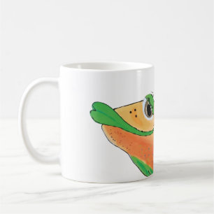 Mug Illustration lunatique de poissons dans l'orange