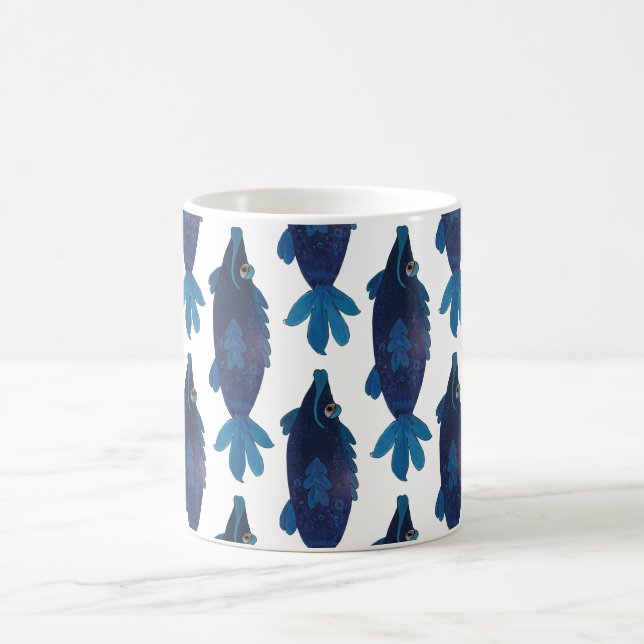 Mug Illustration lunatique et adorable de poissons (Centre)