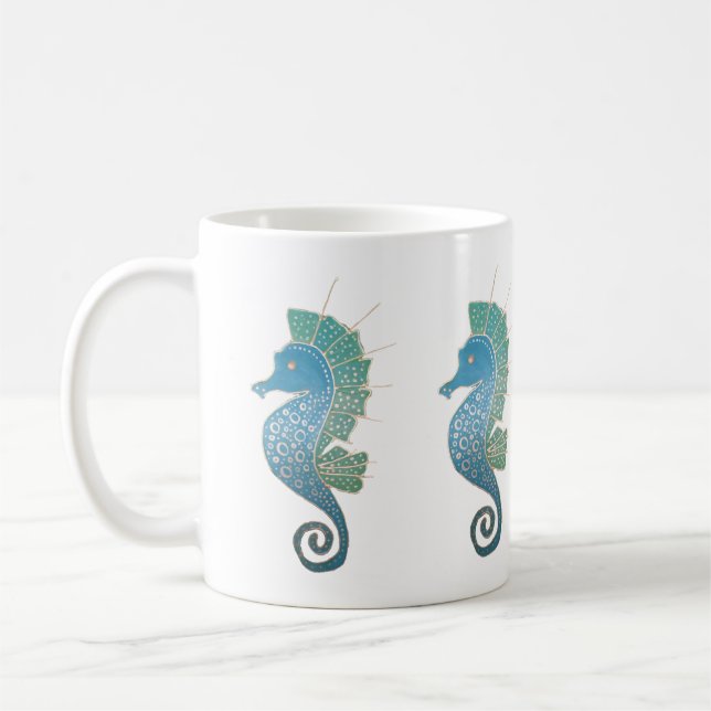 Mug Illustration lunatique et adorable d'hippocampe (Gauche)