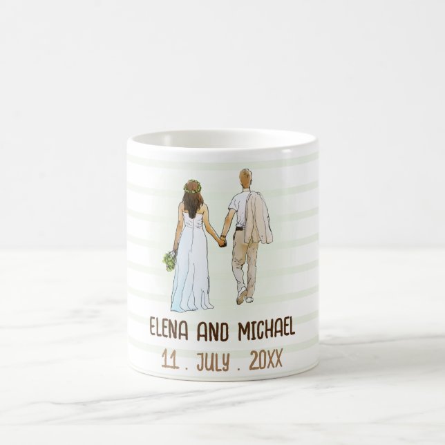 Mug Illustration Mariage moderne simple (Centre)