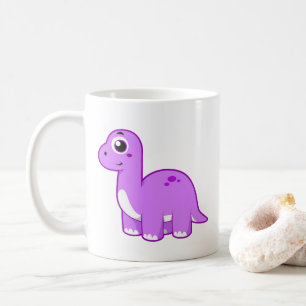 Mug Illustration Mignonne D'Un Brontosaurus Dinosaure.