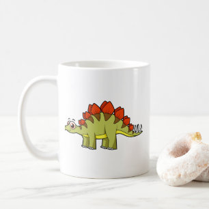Mug Illustration Mignonne D'Un Stegosaurus Dinosaure.