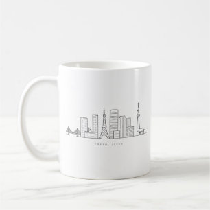 Mug Illustration minimaliste de la skyline de Tokyo