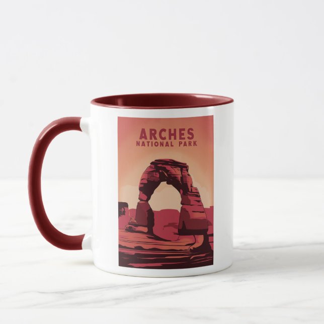 Mug Illustration minimaliste du parc national Arches (Gauche)