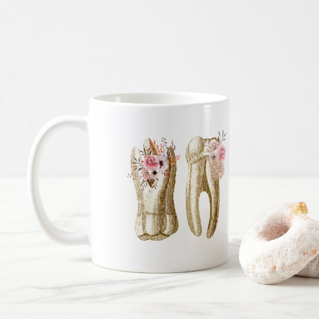 Mug Illustration molaire dentaire de dents avec des (Avec donut)