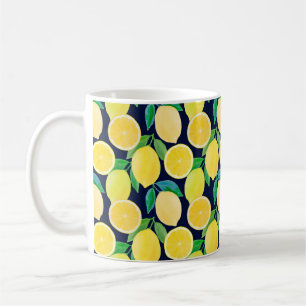Mug Illustration motif vintage du citron d'aquarelle