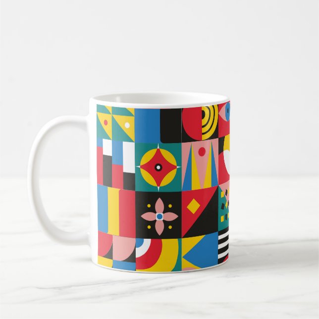 Mug Illustration néo-géométrique. Formes géométriques  (Gauche)