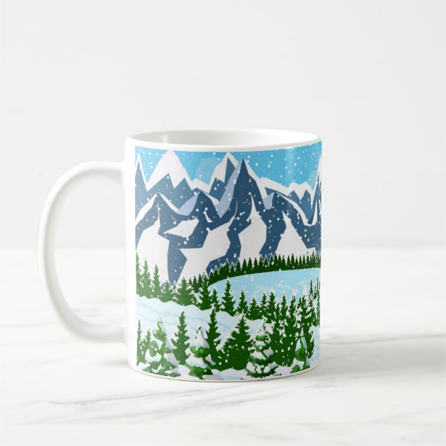 Mug Illustration numérique avec l'inscription café t (Gauche)