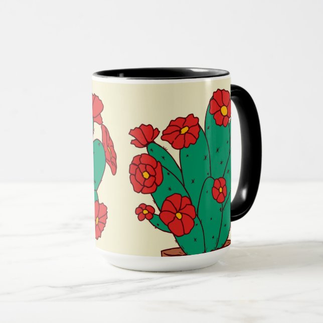 Mug Illustration of cacti  (Devant droit)