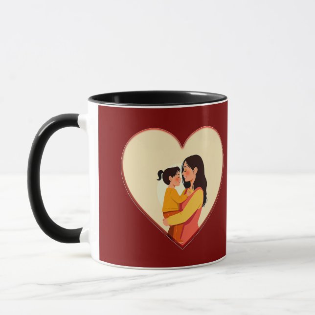 Mug Illustration of the love between mother and daught (Gauche)