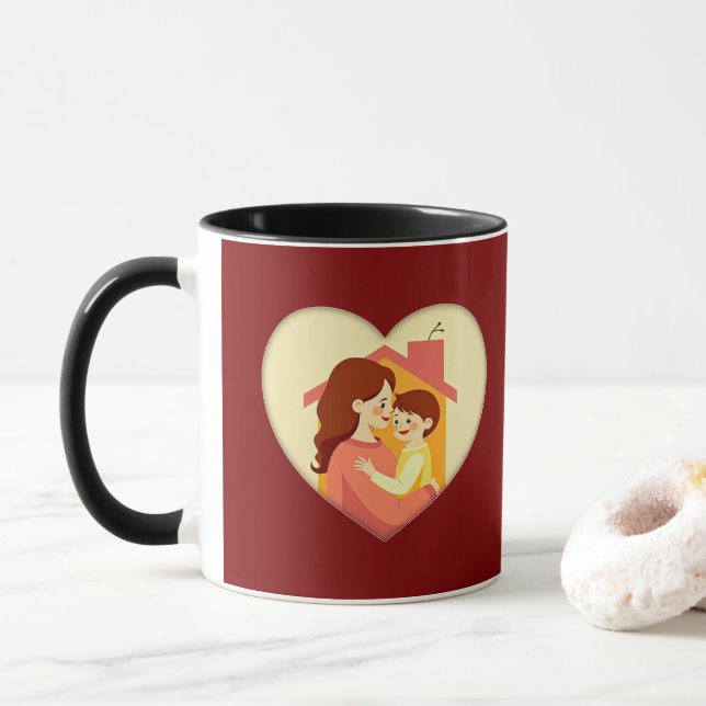 Mug Illustration of the love between mother and daught (Avec donut)