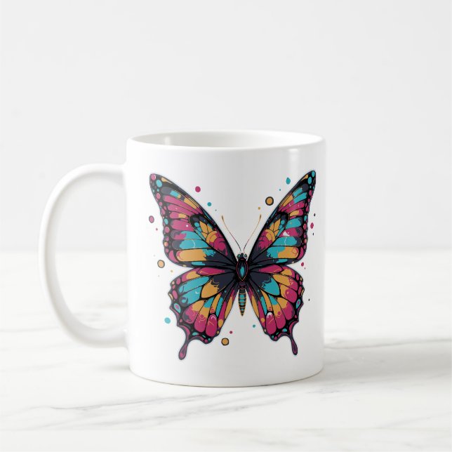 Mug Illustration Papillon Coloré (Gauche)