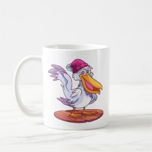 Mug Illustration Pélican de Noël dessinée à la main -