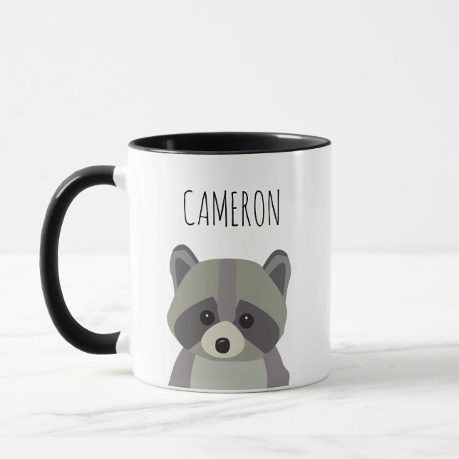 Mug Illustration personnalisée Cute Modern raccoon (Gauche)