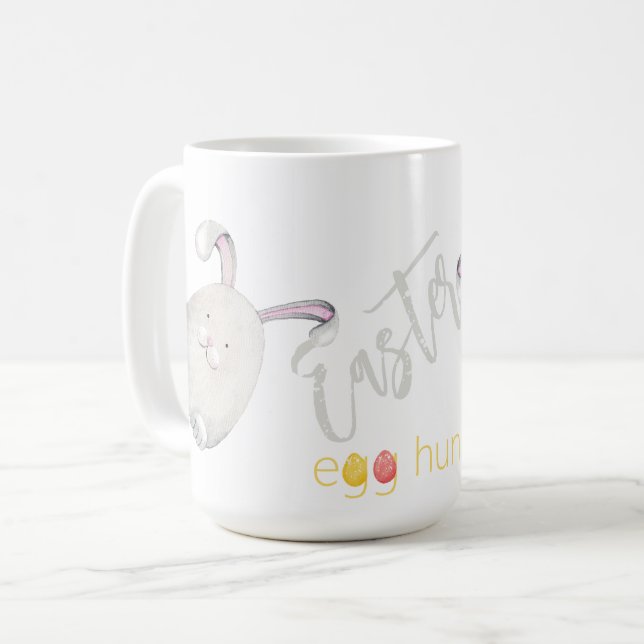 Mug Illustration personnalisée de chasse aux œufs de P (Devant gauche)