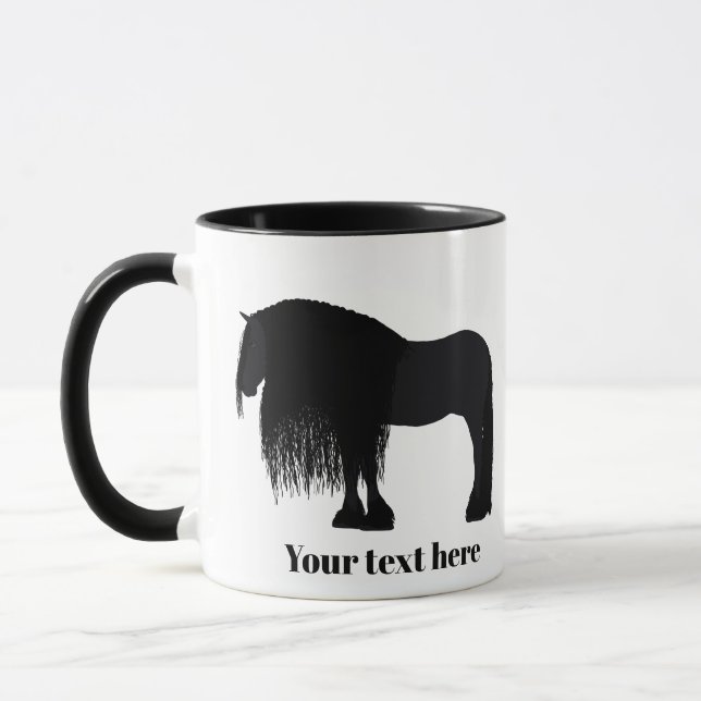 Mug Illustration personnalisée du cheval friésien (Gauche)