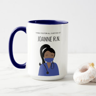 Mug Illustration personnalisée Infirmière Merci