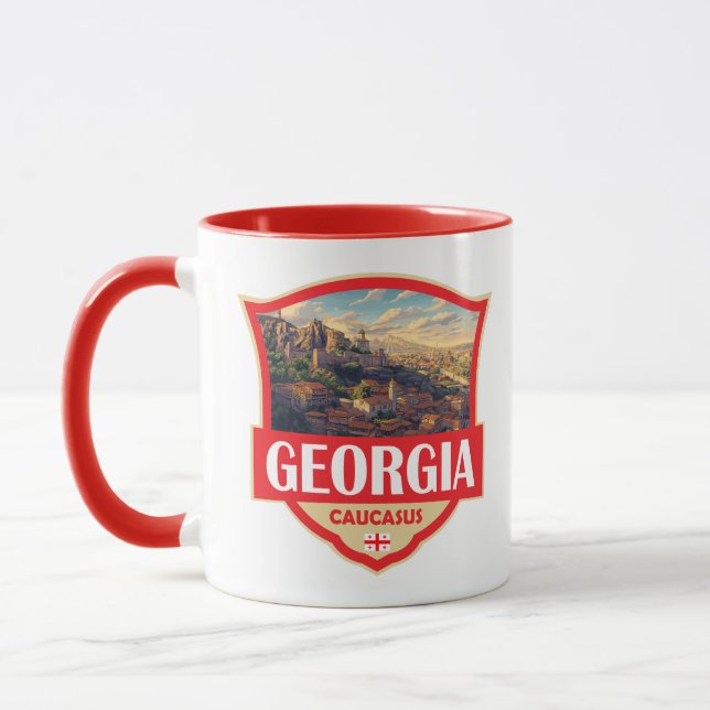 Mug Illustration Rétro Badge de Géorgie (Gauche)
