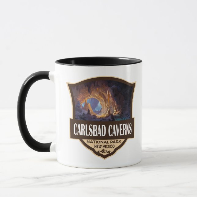 Mug Illustration Rétro du Parc National des Grottes de (Gauche)