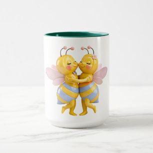 Mug Illustration romantique d'abeille tendresse