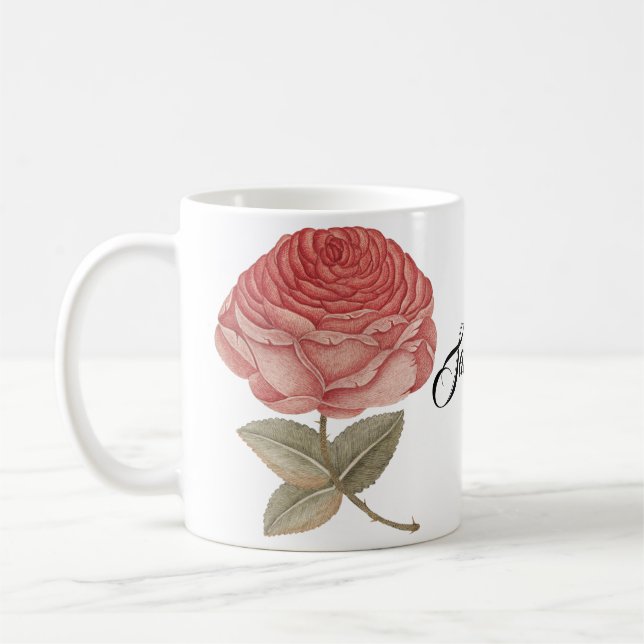 Mug illustration rose vintage (Gauche)