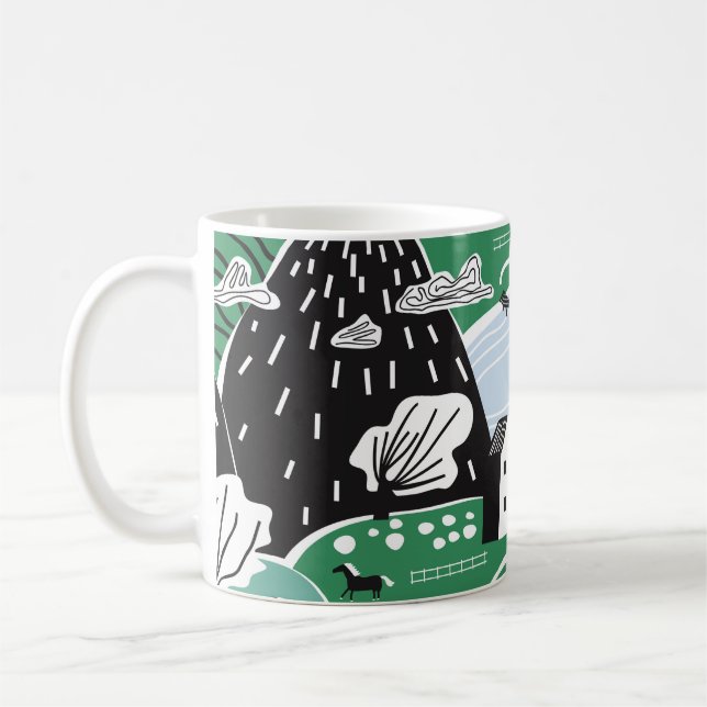 Mug Illustration scandinave abstraite dessinée à la ma (Gauche)