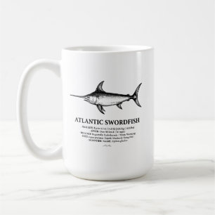 Mug Illustration scientifique d'espadon de l'Atlantiqu