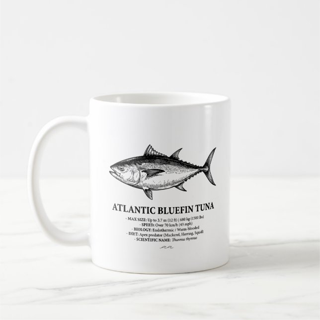 Mug Illustration scientifique du thon rouge de l'Atlan (Gauche)