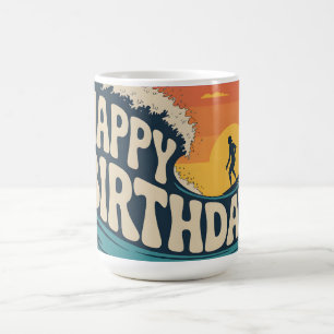 Mug Illustration sur le thème rétro du surf "Joyeux An