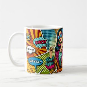 Mug Illustration tendance dans le style pop art rétro