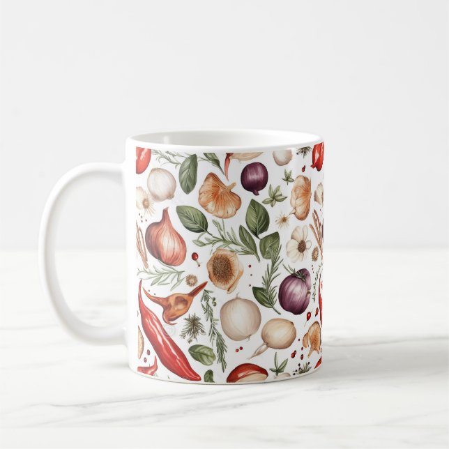 Mug Illustration transparente d'une variété de légumes (Gauche)