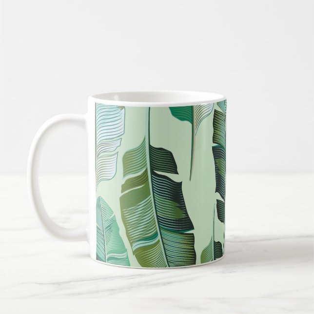 Mug Illustration tropicale Plante de banane à la mode (Gauche)