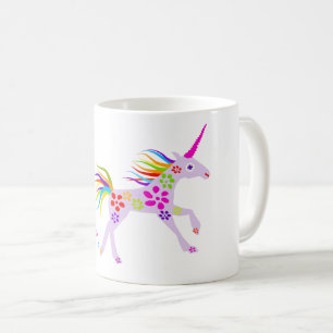 MUG ILLUSTRATION UNICORN VECTOR FLOWERS