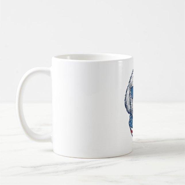 Mug Illustration vectorielle de chien duveteux patriot (Gauche)
