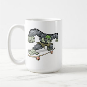 Mug Illustration vectorielle de gorille skater cool