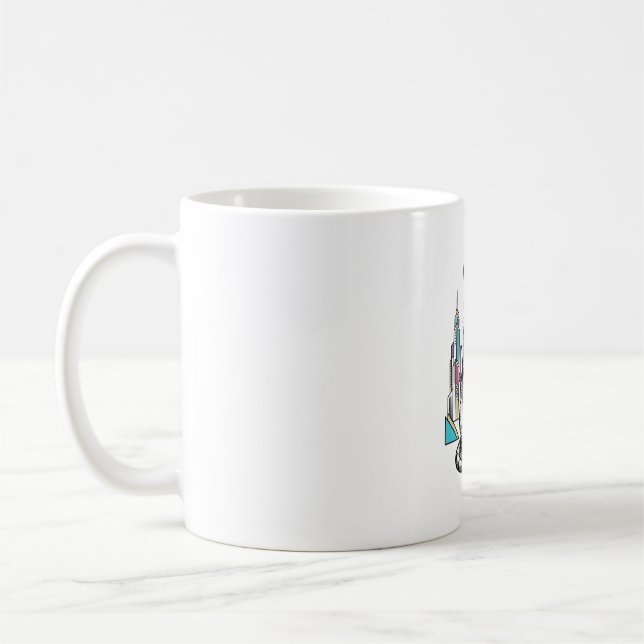 Mug Illustration vectorielle de la ville de chats cybe (Gauche)