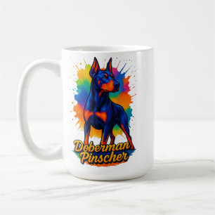 Mug Illustration vibrante de Doberman Pinscher dans l'