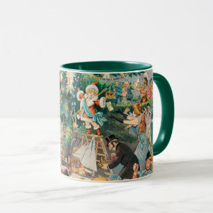 Mug Illustration vintage Arbre de Noël de Puck, 1902