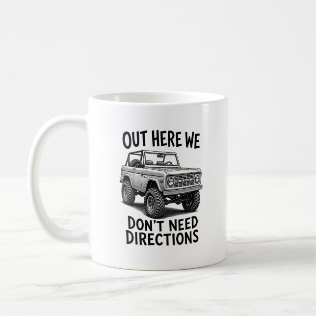 Mug Illustration vintage de Bronco tout-terrain classi (Gauche)