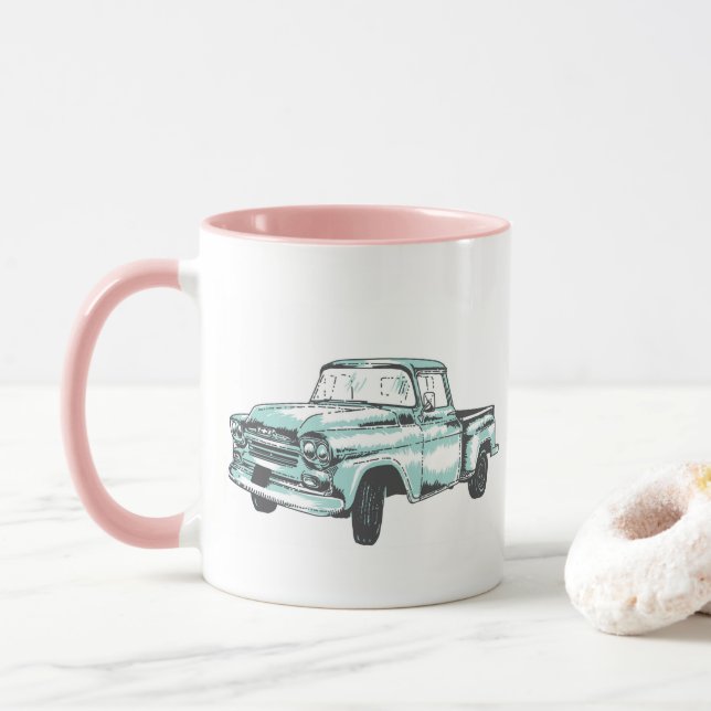 Mug Illustration vintage de camion (Avec donut)